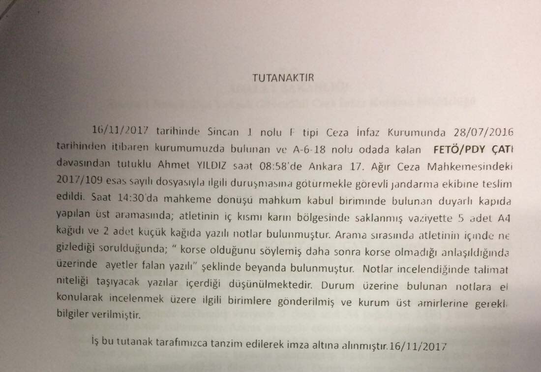 Darbeci binbaşı davaya kripto notlarla geldi