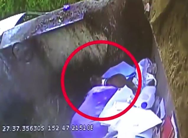 Çöp arabasında dehşet anlar