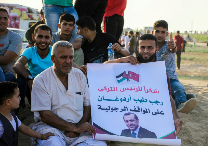 Son Dakika! Gazze sınırında Recep Tayyip Erdoğan’a teşekkür gösterisi!