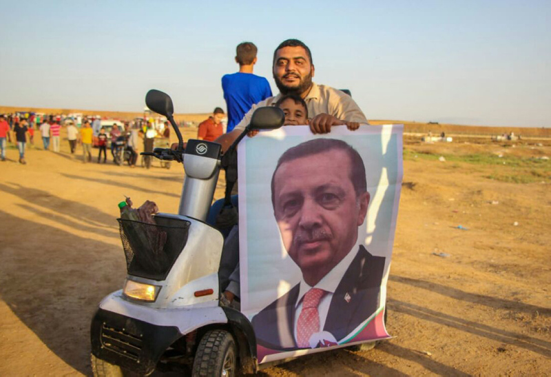 Son Dakika! Gazze sınırında Recep Tayyip Erdoğan’a teşekkür gösterisi!