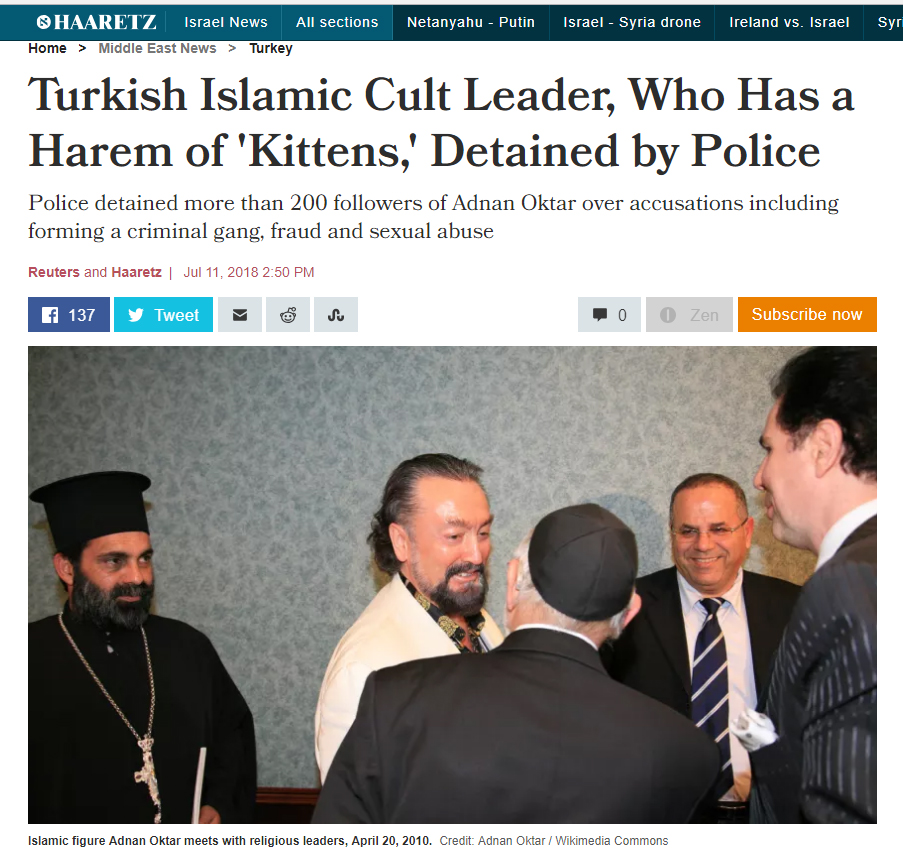 İsrail basınının Adnan Oktar ilgisi