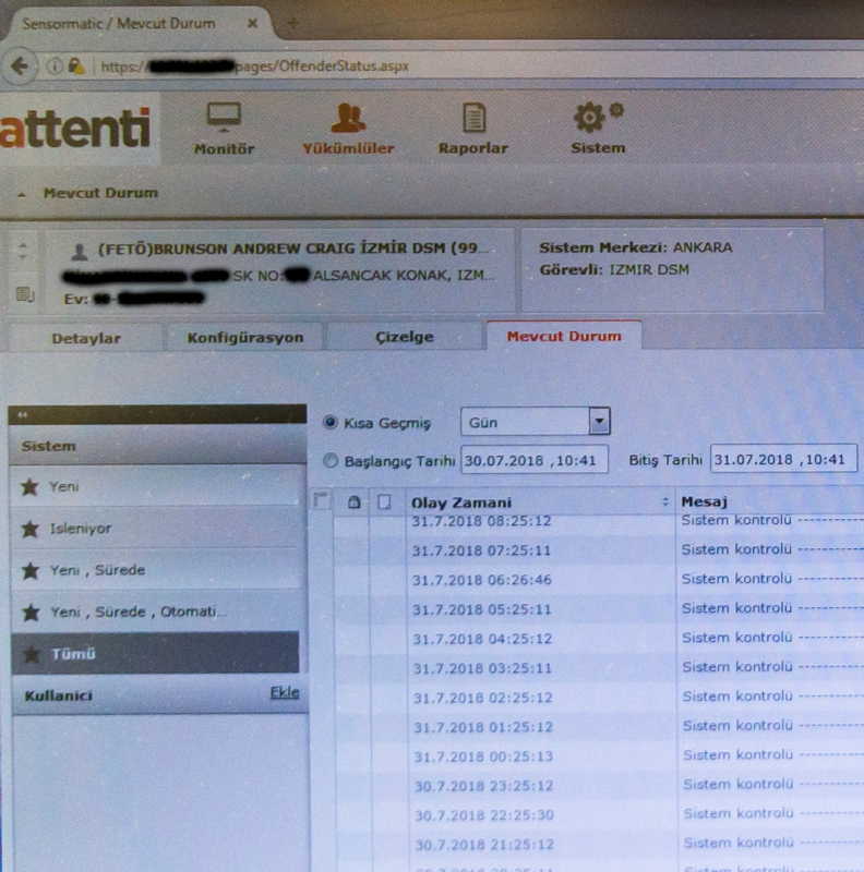 Brunson için Elektronik İzleme Biriminde özel ekip oluşturuldu