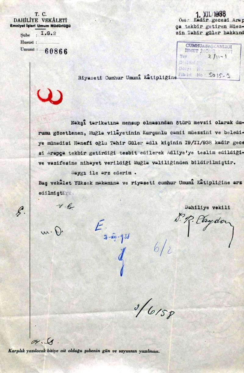 Tek parti zulmünün sadece müslümanlara değil topyekün baskıcı olduğunun belgeleri yayınlandı