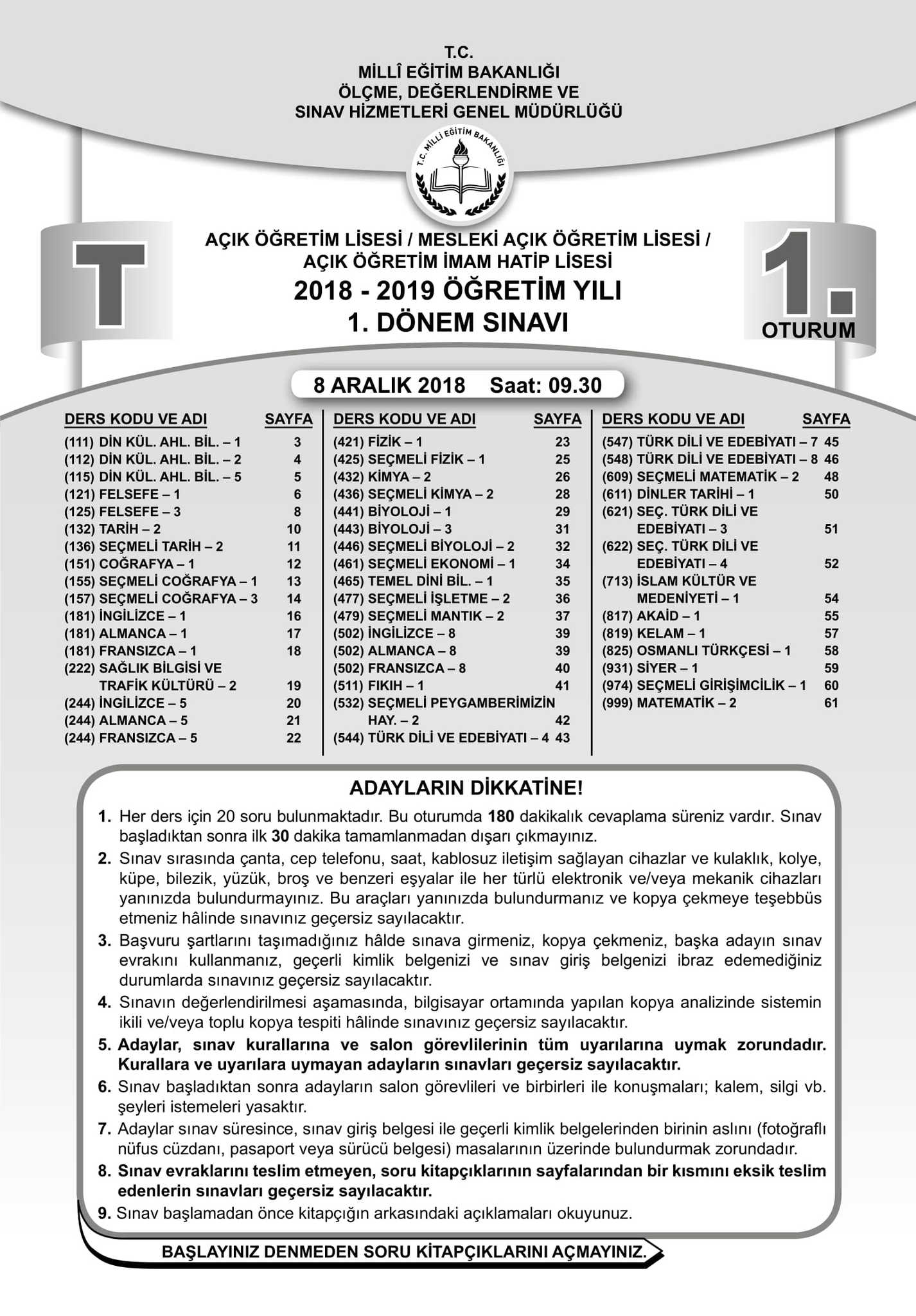 Son 6 Yil Cikmis Ve Cikabilcek Sinav Sorulari Keceli Kalem Yayinlari Acik Lise Yardimci Kitaplari