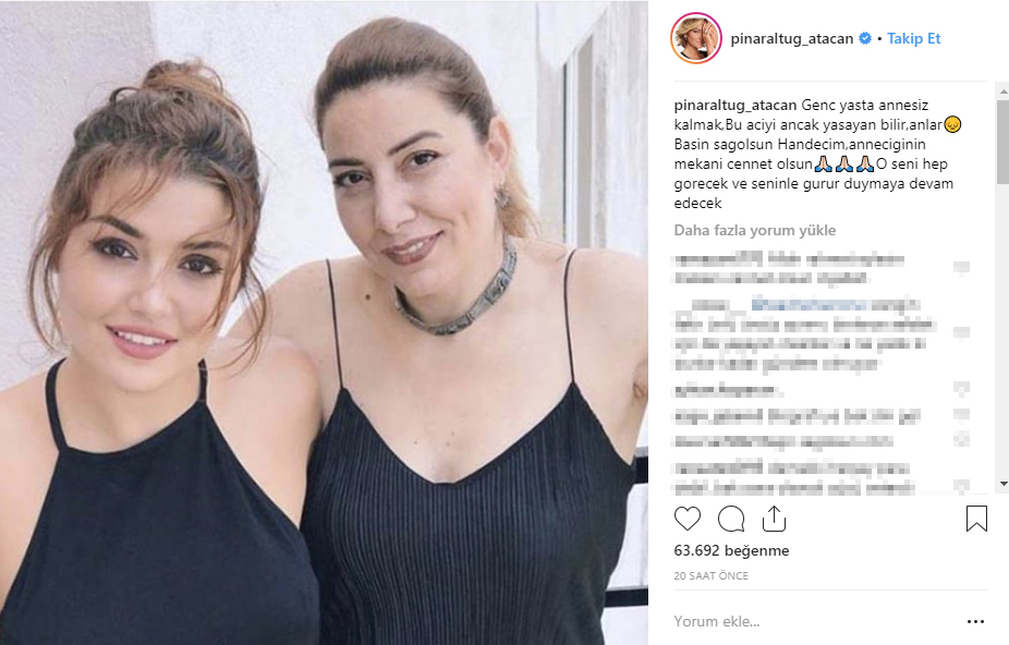 Oyuncu Hande Erçel’in annesi Aylin Erçel’in cenazesinde ünlü oyuncuyu yalnız bırakmadılar!