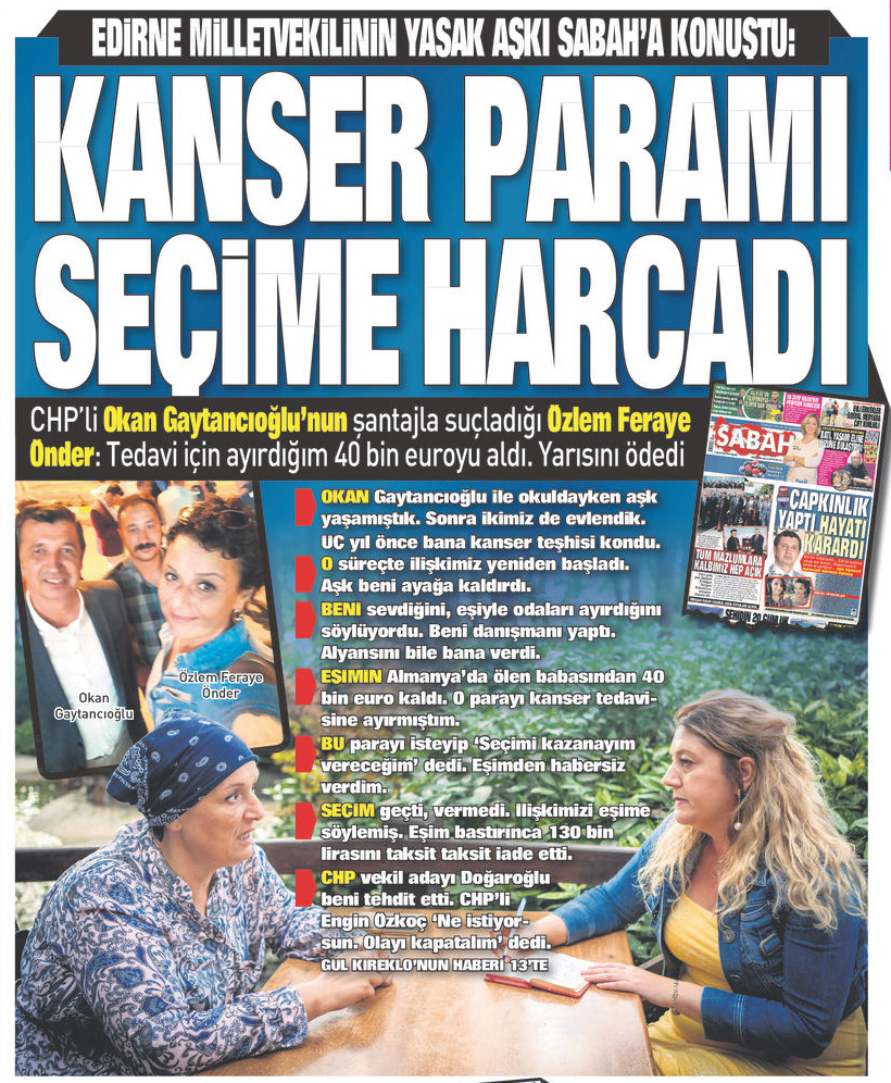 Son dakika haberi: CHP’li vekil Okan Gaytancıoğlu’nun yasak aşkı konuştu: Tedavi paramı bile seçime harcadı!