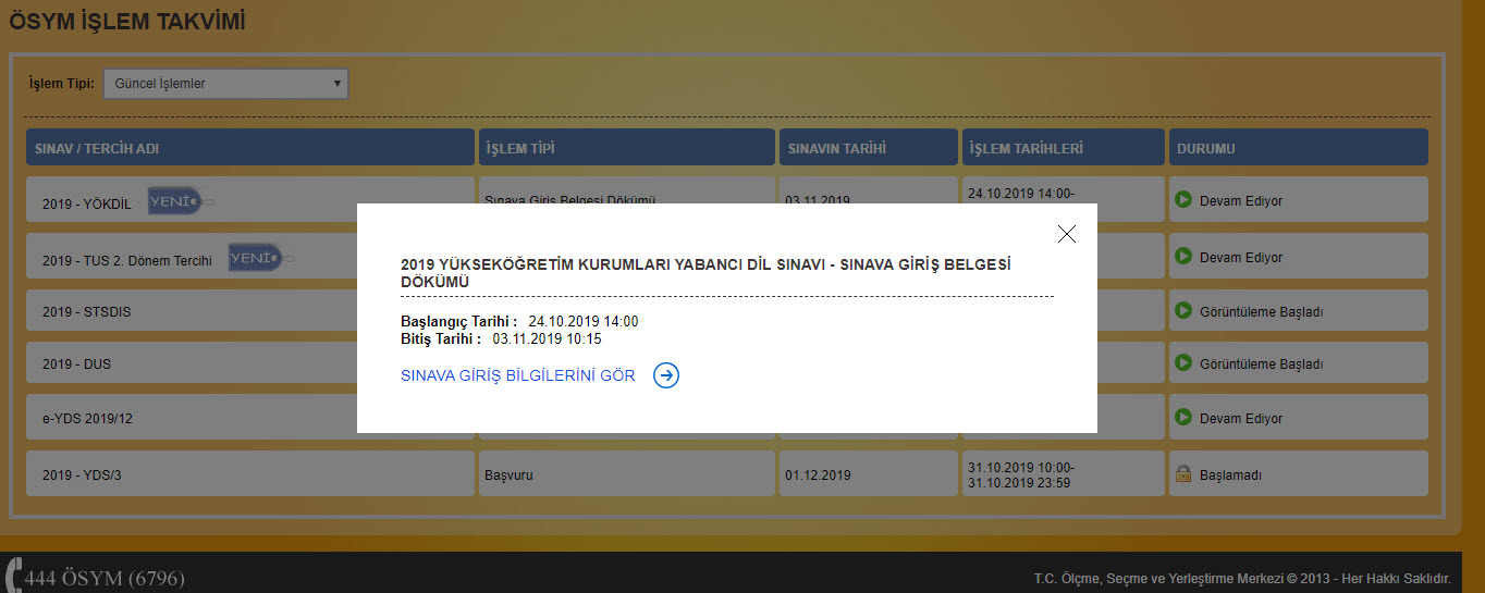 YÖKDİL sınav giriş belgesi yayınlandı! 2019 ÖSYM ile YÖKDİL ne zaman yapılacak, hangi tarihte?