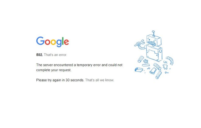 Son dakika: Google 502 server hatası! Google çöktü mü, Google ve Youtube 502 that’s an error hatası nedir? İşte çözümü...