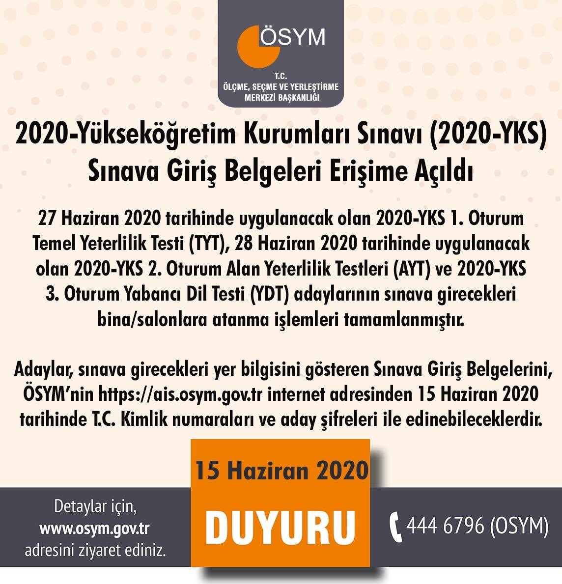 YKS sınav giriş yerleri sorgulama 2020: YKS sınav giriş yerleri belgesi sorgulama nasıl ve nereden yapılır?