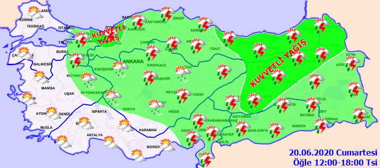 Son dakika haberi: Meteoroloji'den hava durumu yağış uyarısı yapıldı! 20 Haziran Bugün hava nasıl olacak? İşte il il hava durumu tahminleri...