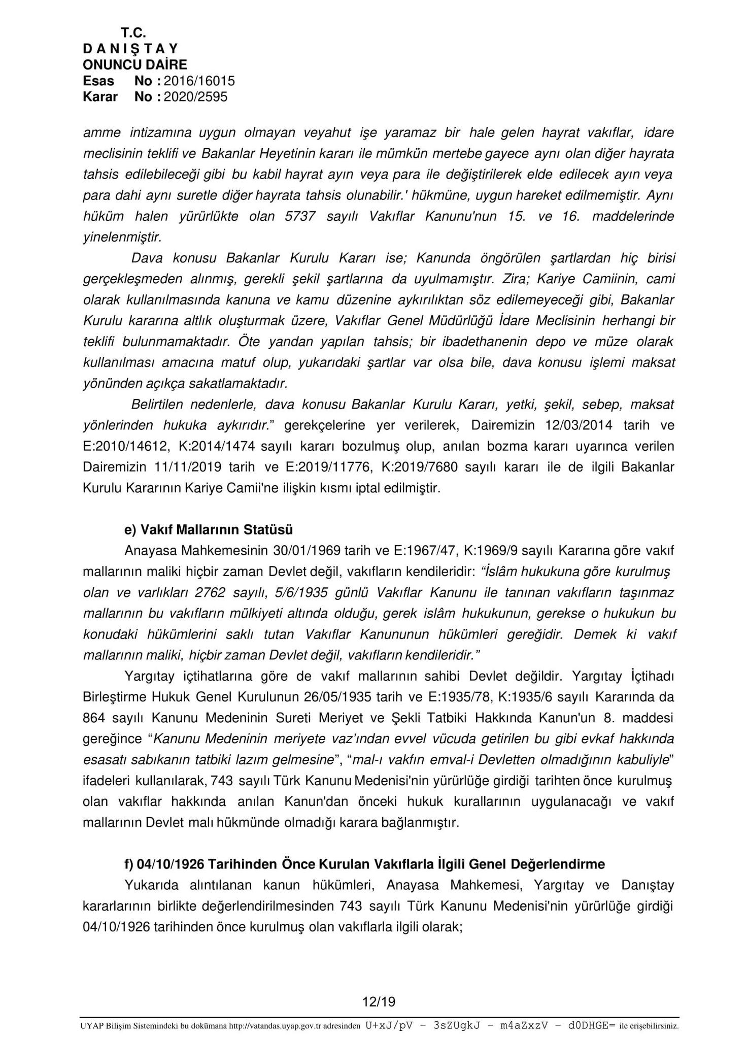 SON DAKİKA! Danıştay’ın Ayasofya kararı ilk kez SABAH’ta... İşte Danıştay’ın o kararı