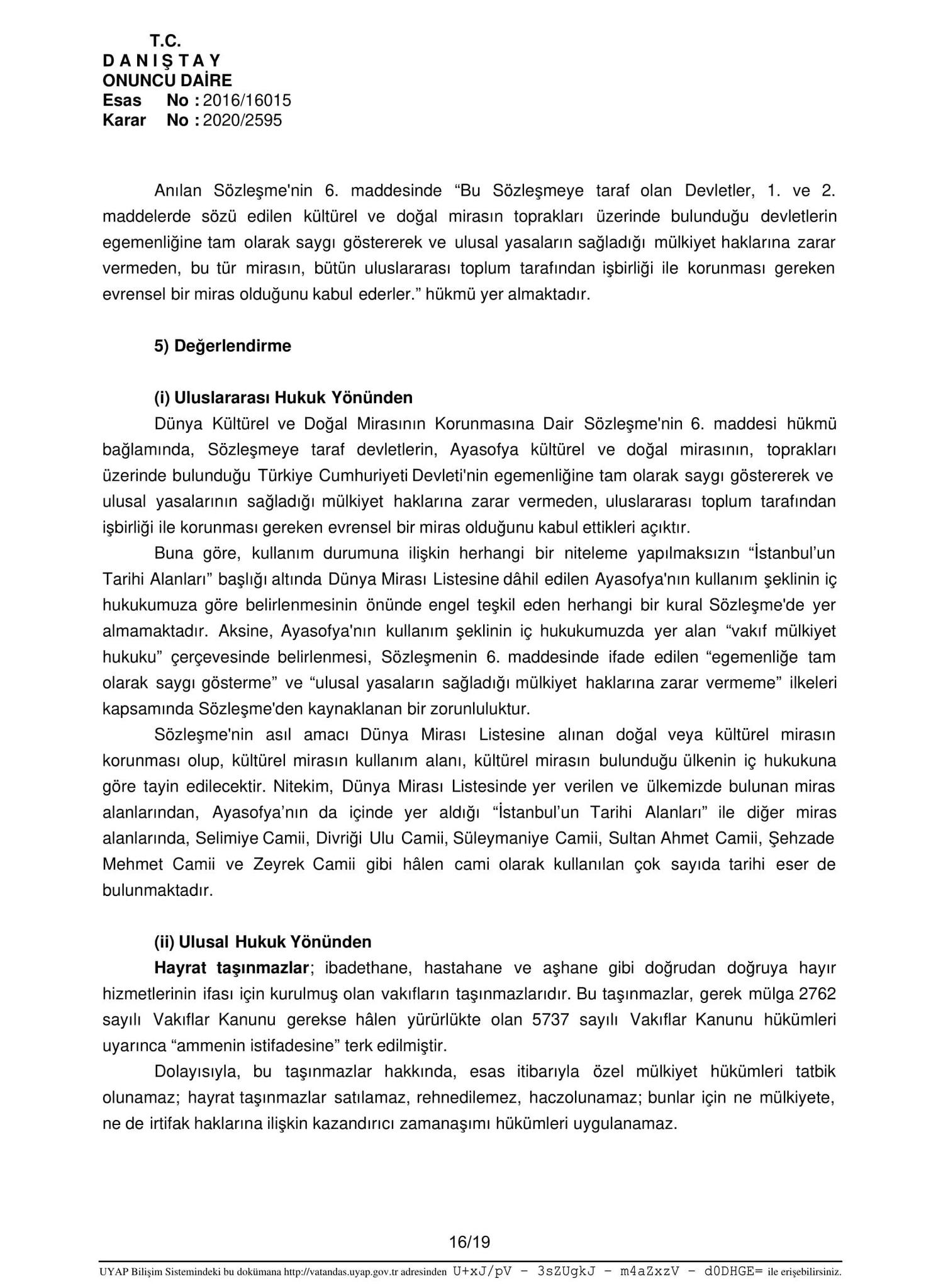 SON DAKİKA! Danıştay’ın Ayasofya kararı ilk kez SABAH’ta... İşte Danıştay’ın o kararı