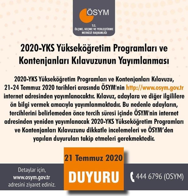 YKS tercih kılavuzu ve taban puanları ÖSYM tarafından yayınlandı! 2020 Üniversite tercihleri nasıl yapılır?