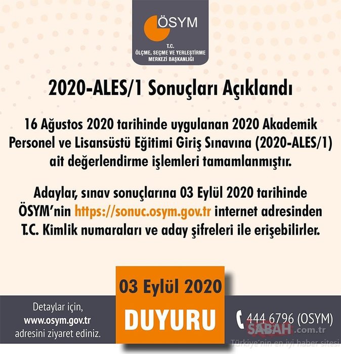 SON DAKİKA HABER: ALES sınav sonuçları açıklandı! ÖSYM AİS ile ALES sınav sonuçları sorgulama ekranı burada!
