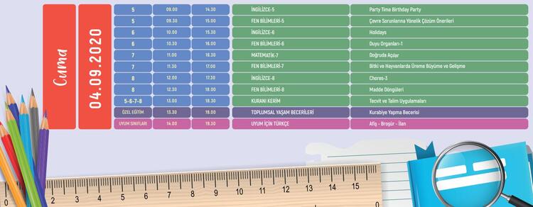 EBA uzaktan eğitim ders programı 4 Eylül Cuma: EBA ilkokul, ortaokul, lise ders programı!