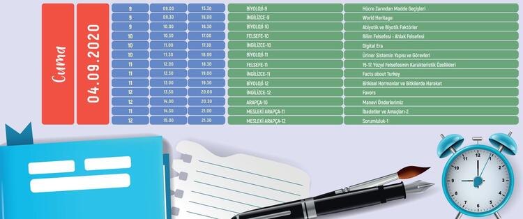 EBA uzaktan eğitim ders programı 4 Eylül Cuma: EBA ilkokul, ortaokul, lise ders programı!