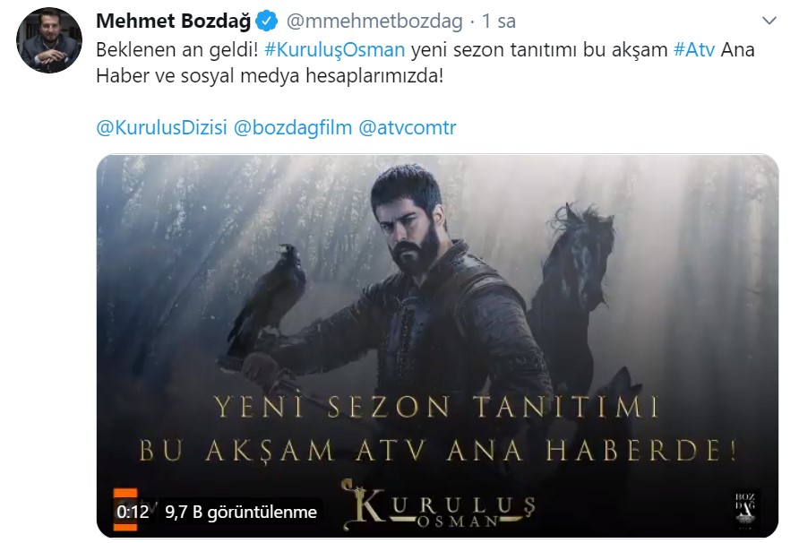Mehmet Bozdağ müjdeyi verdi! Kuruluş Osman ne zaman başlıyor? Kuruluş Osman yeni sezon bölümleri için heyecan dorukta!