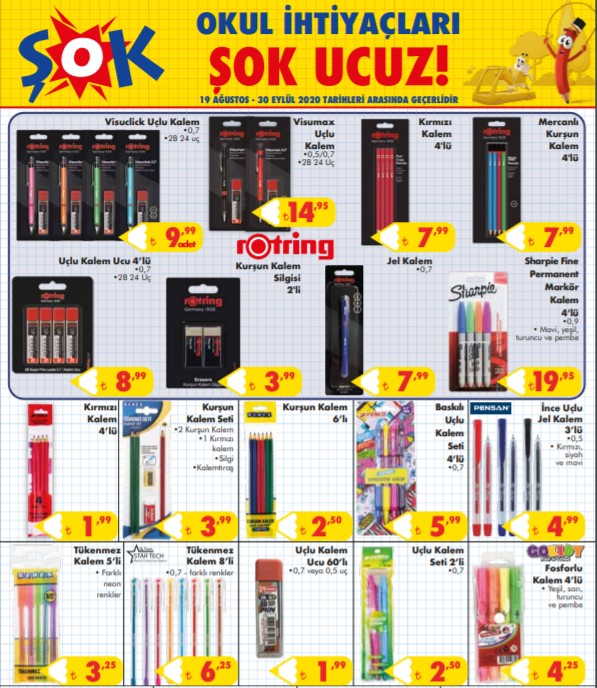 ŞOK aktüel ürünler kataloğu büyük indirimde! Okul ihtiyaçları temalı ŞOK aktüel ürünler kataloğunda bu hafta neler var?