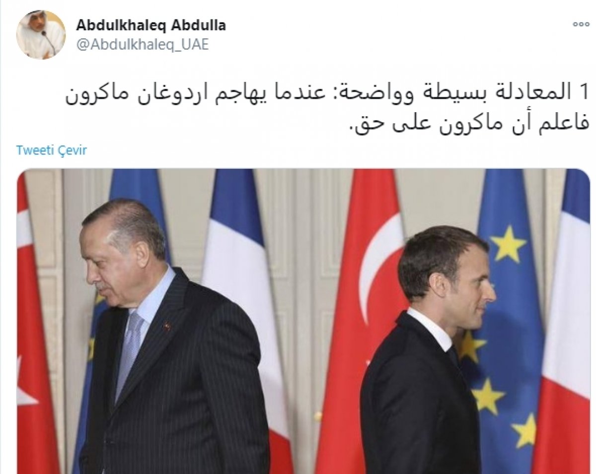 Son dakika: İslam’ı hedef alan Macron’a skandal destek! Suudi Arabistan’ın ardından BAE’den küstah açıklama...