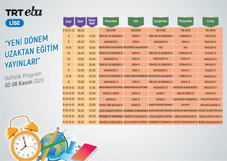 Haftanın EBA ders programı! EBA TV yayın akışı ile haftanın ders programı