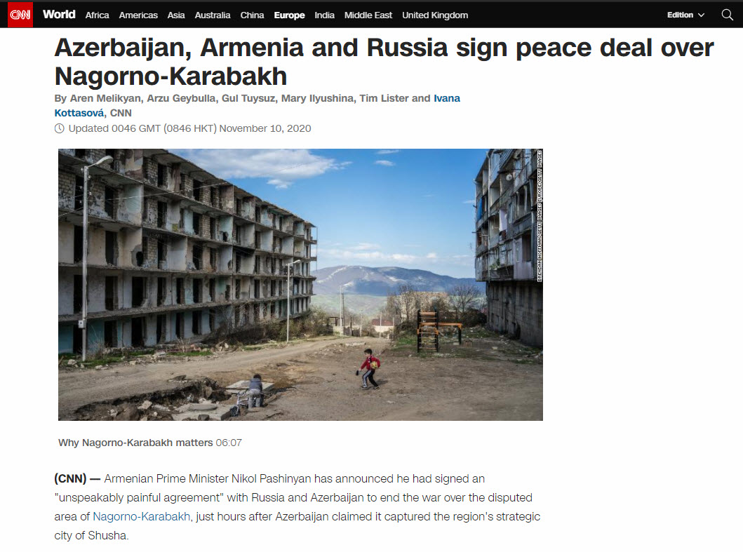 Son Dakika Haberleri: Dağlık Karabağ Azerbaycan’ın! Ermenistan’ın yenilgi açıklaması sonrası dünya basını zaferi böyle duyurdu!