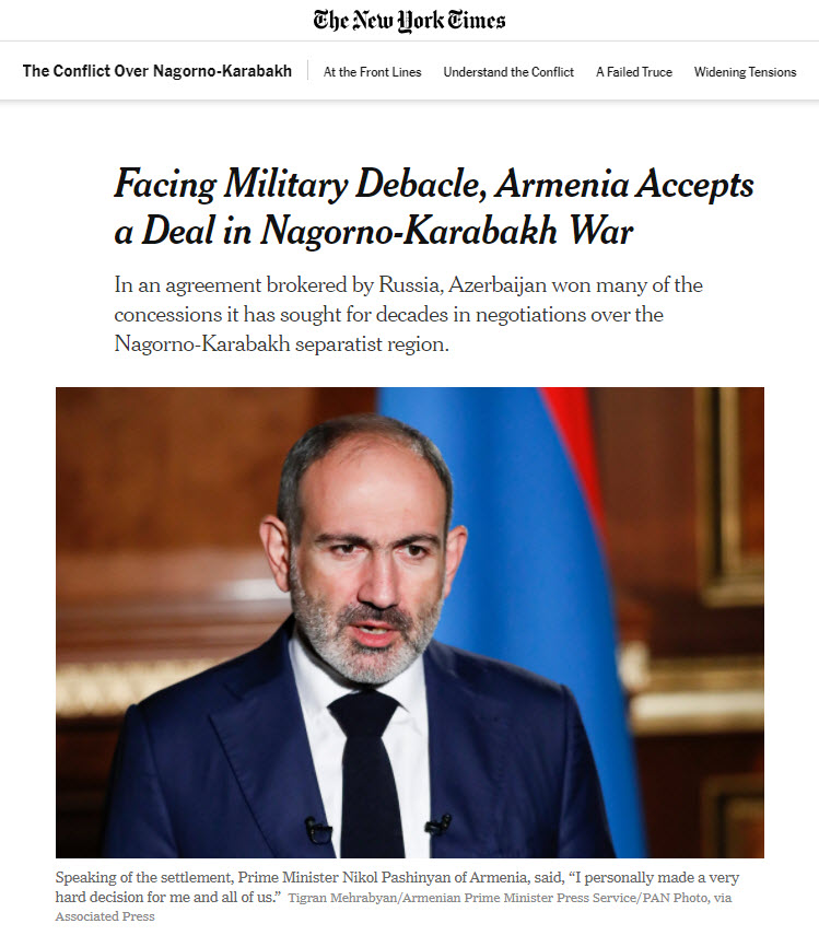 Son Dakika Haberleri: Dağlık Karabağ Azerbaycan’ın! Ermenistan’ın yenilgi açıklaması sonrası dünya basını zaferi böyle duyurdu!