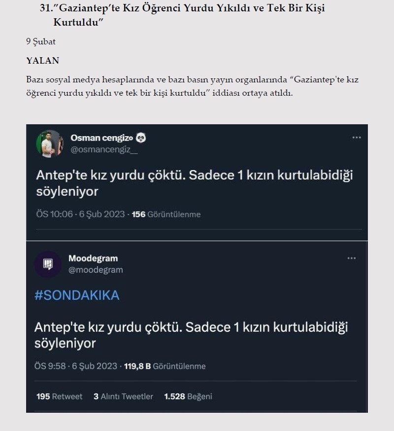 Millet acısını yaşarken onlar algı operasyonu yaptı! İşte Kahramanmaraş depremi ile ilgili yalanlar ve gerçekler