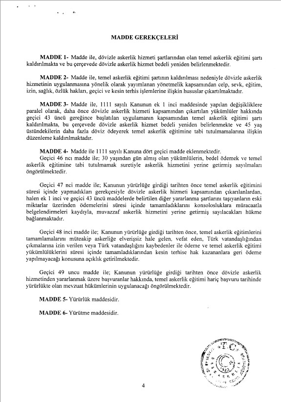 İşte bedelli askerlik tasarısı