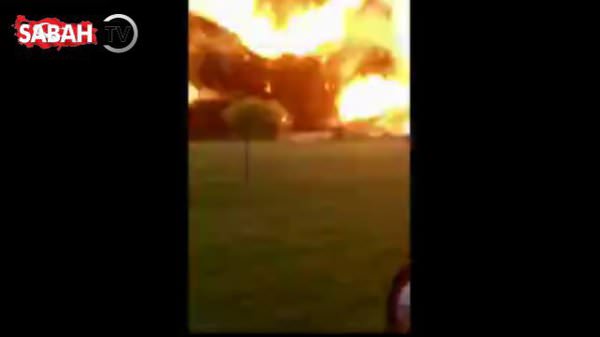 Teksas'ta dev patlama anı kamerada