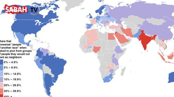 Dünyanın ırkçılık haritası