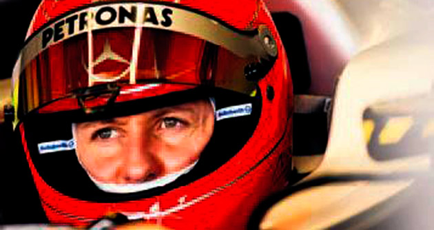 Michael Schumacher gözleri ile konuşuyor