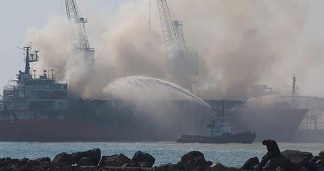 İskenderun Limanı’nda gemi yangını