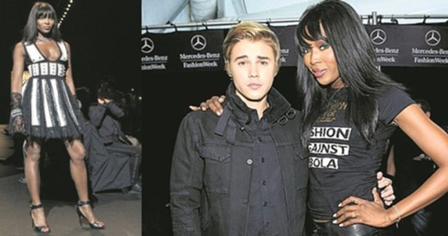Justin Bieber’dan Naomi Campbell’a tam destek