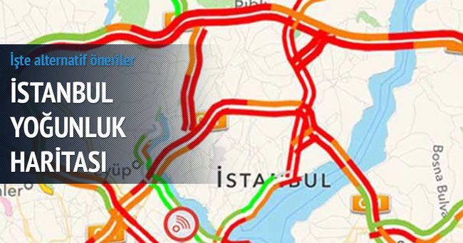 İstanbul İBB yoğunluk haritası ve alternatif yollar