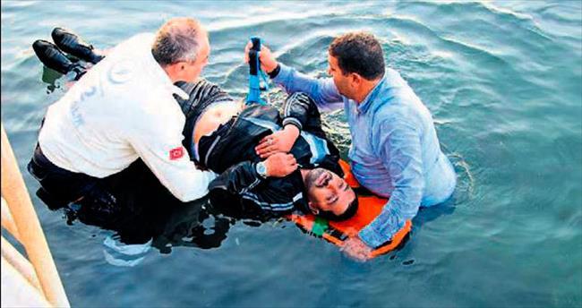Denize düşen hasta kurtarıldı