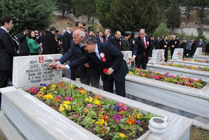 Şehit Mezarları Çiçeklerle Donatıldı