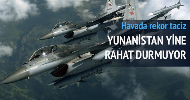 Yunan uçaklarından rekor radar tacizi
