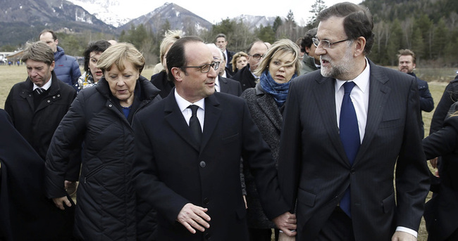 Hollande, Merkel ve Rajoy kaza bölgesinde