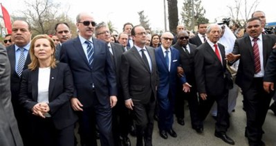 Tunus’ta teröre karşı lider yürüyüşü