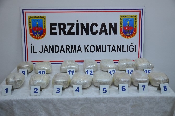 Erzincan’da 16 Kilo Esrar Ele Geçirildi