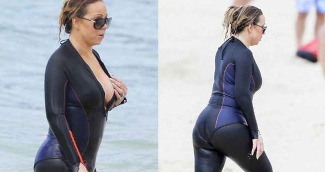 Mariah Carey, dalgıç kıyafetiyle kendini gizledi