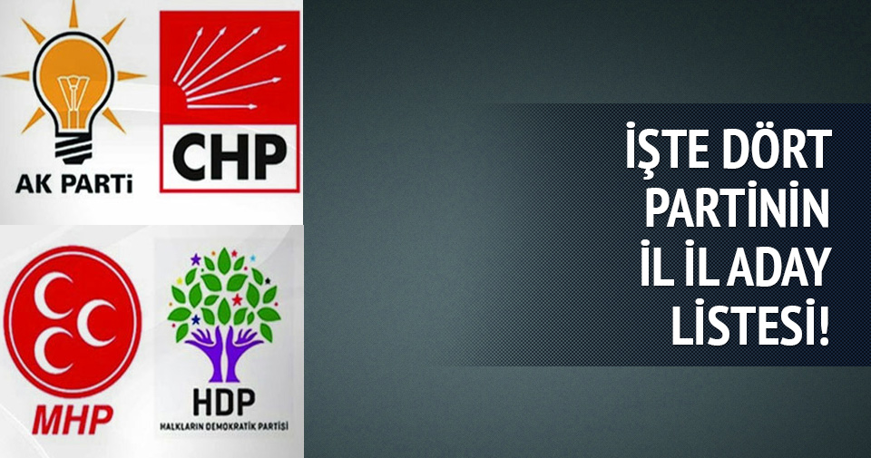 AK Parti-CHP-MHP-HDP’nin il il milletvekili aday listesi