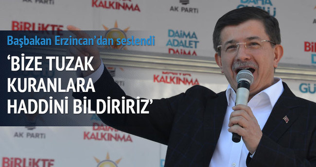 Başbakan Davutoğlu Erzincan’da halka hitap etti