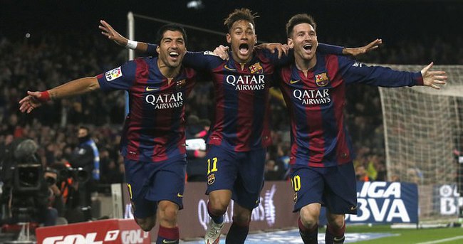 Messi, Neymar ve Luis Suarez’den 100 gol
