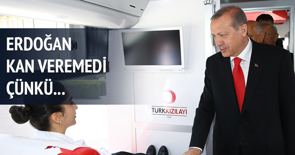 Cumhurbaşkanı Erdoğan’dan kan bağışı çadırına ziyaret