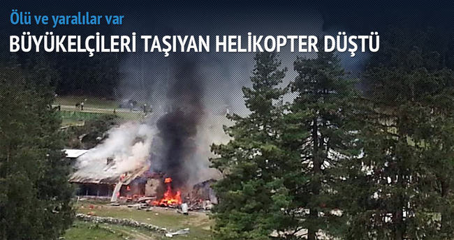 Diplomatları taşıyan helikopter düştü: 6 ölü