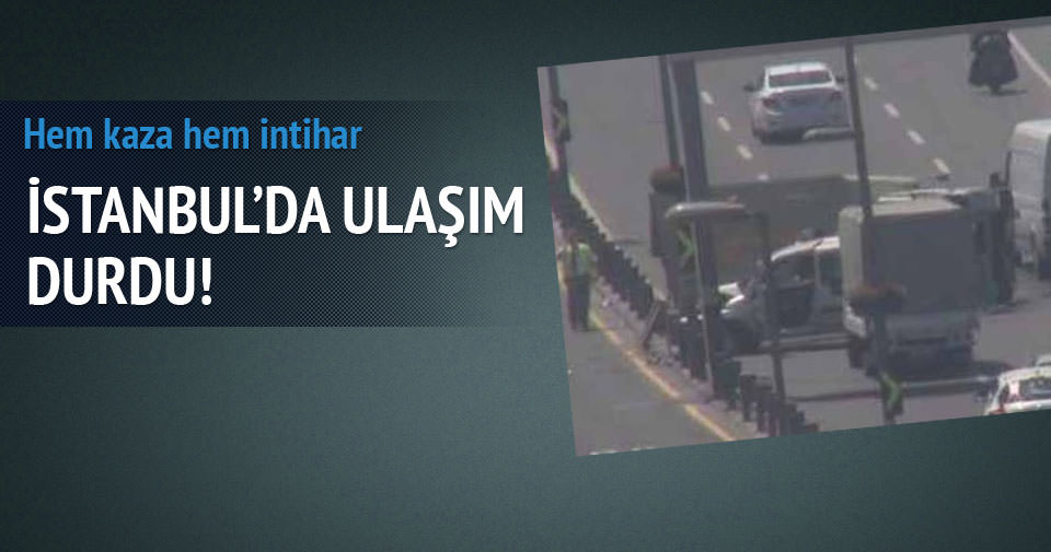 İstanbul’da E-5’te kamyon devrildi