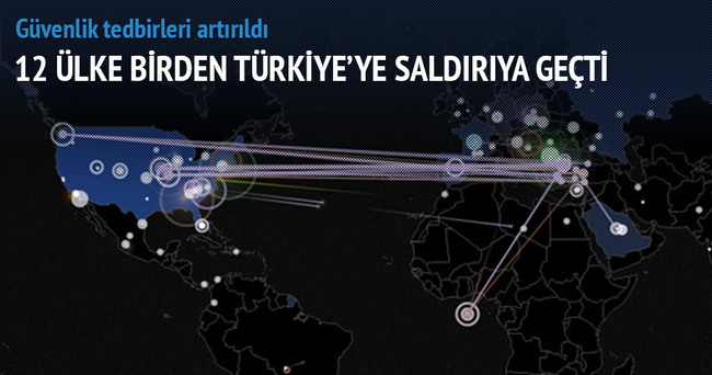 12 ülkeden Türkiye’ye siber saldırı