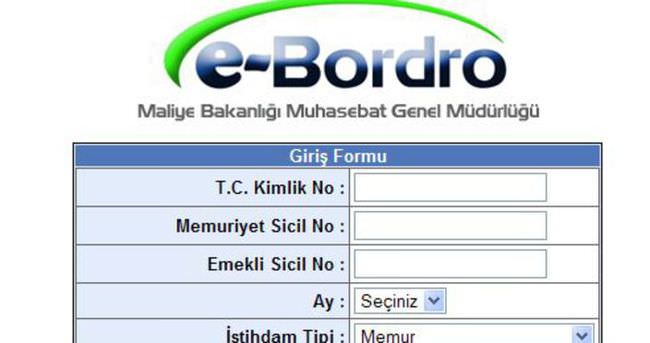 E-bordro sorgulama ekranı