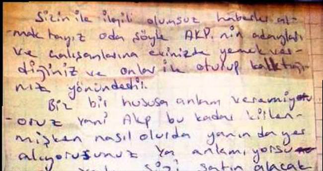 PKK’dan seçmene mektupla tehdit